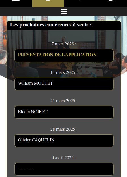 prochaines conférences