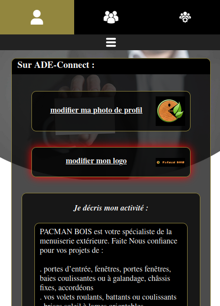 cliquer sur ajouter/modifier mon logo