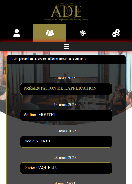 ouvrir le sous menu de 'mon groupe de recommandation d'affaires'