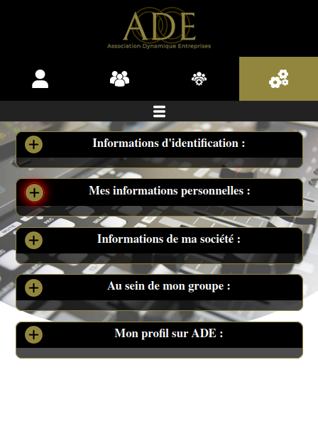 ouvrir la rubrique informations personnelles