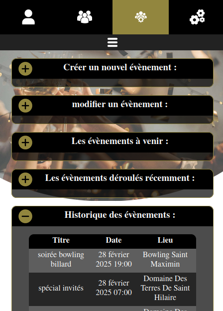 gérer les évènement d'un des groupes de recommandations d'affaire d'ADE