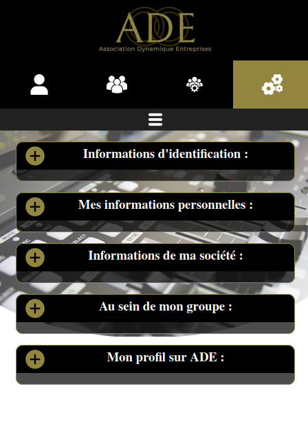 les paramètres personnel dans l'application ADE-connect