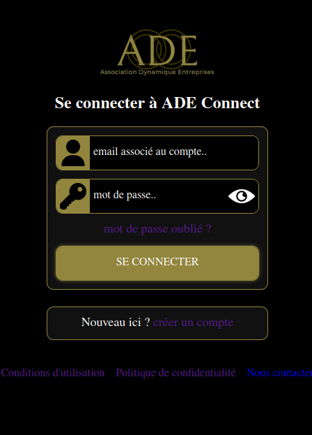 page de connexion