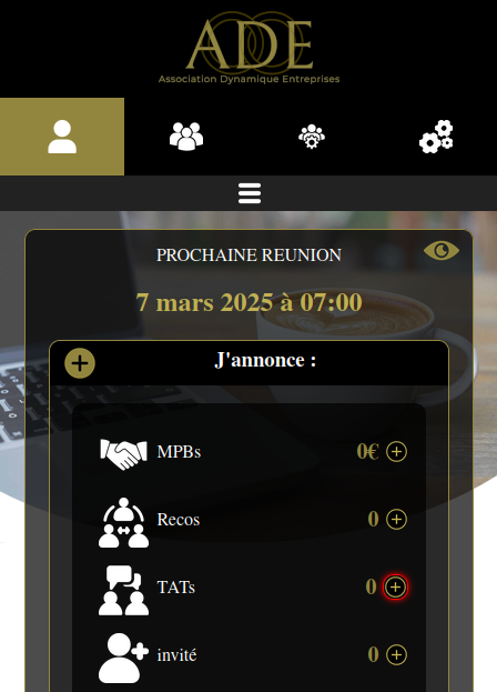 cliquer sur ajouter un tête-à-tête