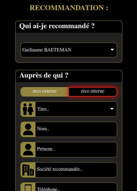 recommandation validé