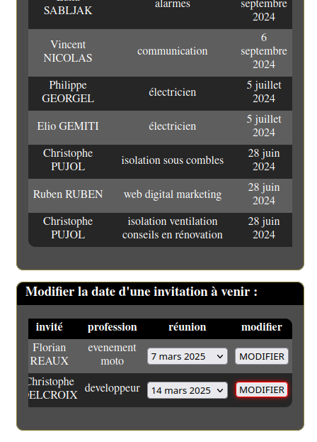 cliquer sur le bouton modifier